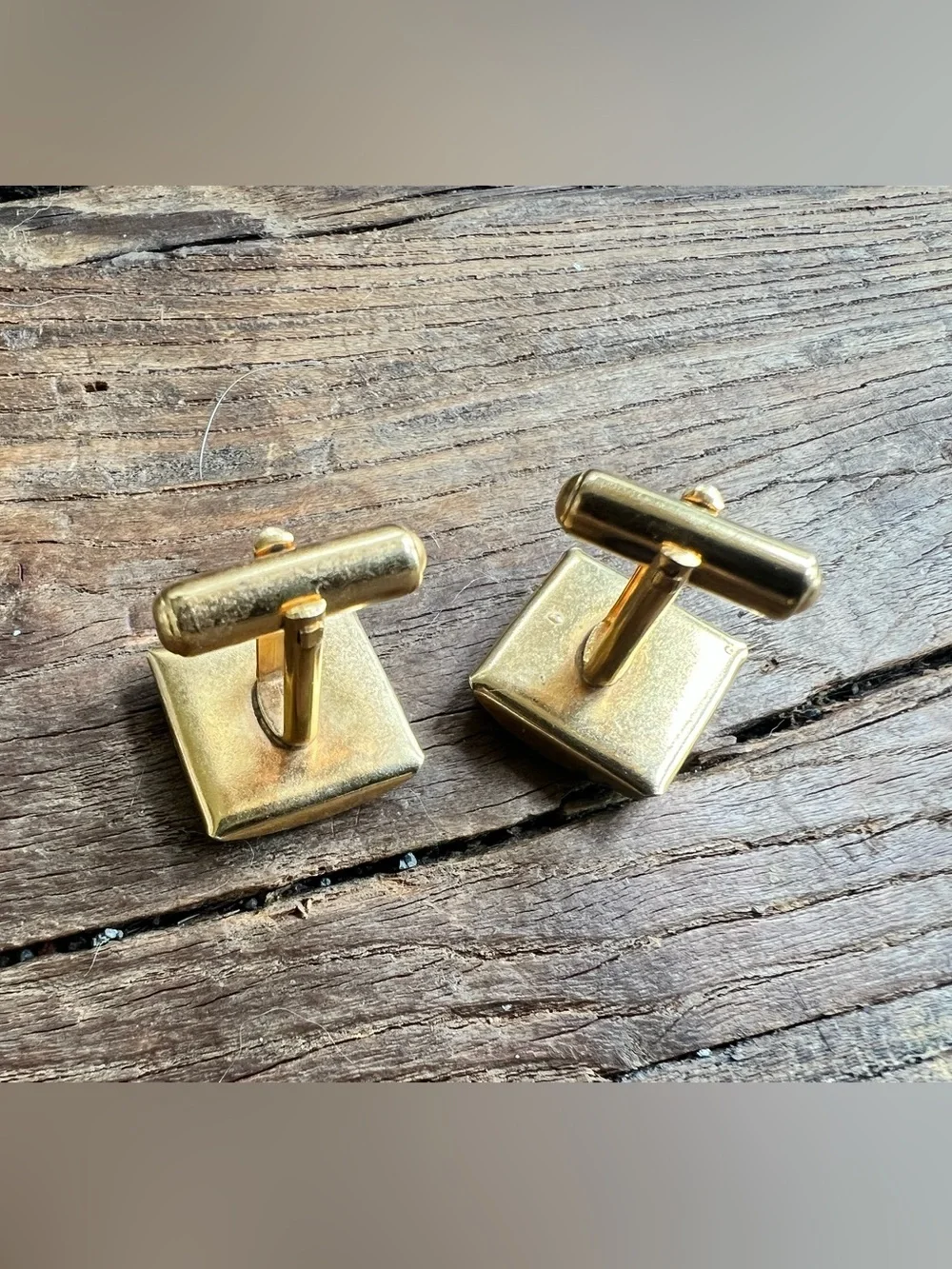 Men's Square Dark Green Resin it glass or cabochon Cufflinks